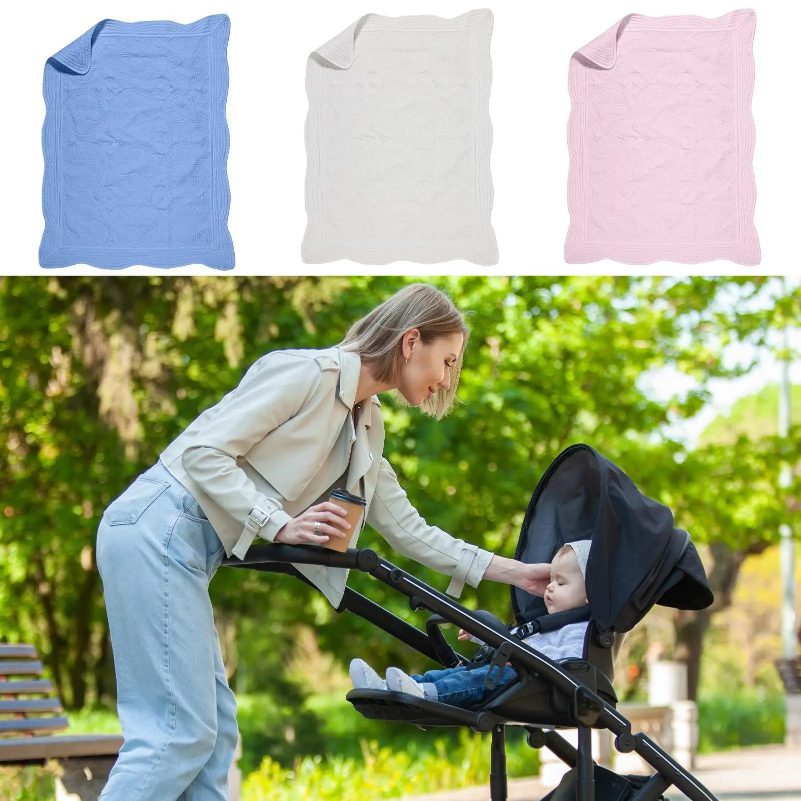 Baby Quilts For Girls Embossed Quilted Baby Blanket Foldable Soft Stroller Mat Portable Breathable Nursery Quilt For Outdoor
Baby Quilts For Girls Embossed Quilted Baby Blanket Foldable Soft Stroller Mat Portable Breathable Nursery Quilt For Outdoor