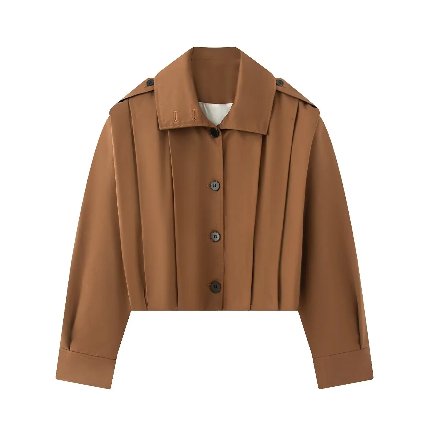 ZBZR Faionable Ele Simple Matching Pleated Jaet Women's Casual Loose Fit ort Coat Polyester Fiber Long Sve Button
ZBZR Faionable Ele Simple Matching Pleated Jaet Women's Casual Loose Fit ort Coat Polyester Fiber Long Sve Button