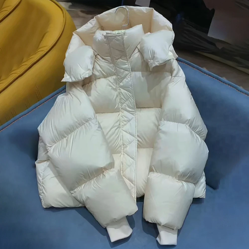 Короткие хлопковые пальто с капюшоном, новинка 2025, женские зимние толстые теплые куртки, повседневные однотонные свободные верхняя одежда с длинными рукавами, топы
Короткие хлопковые пальто с капюшоном, новинка 2025, женские зимние толстые теплые куртки, повседневные однотонные свободные верхняя одежда с длинными рукавами, топы