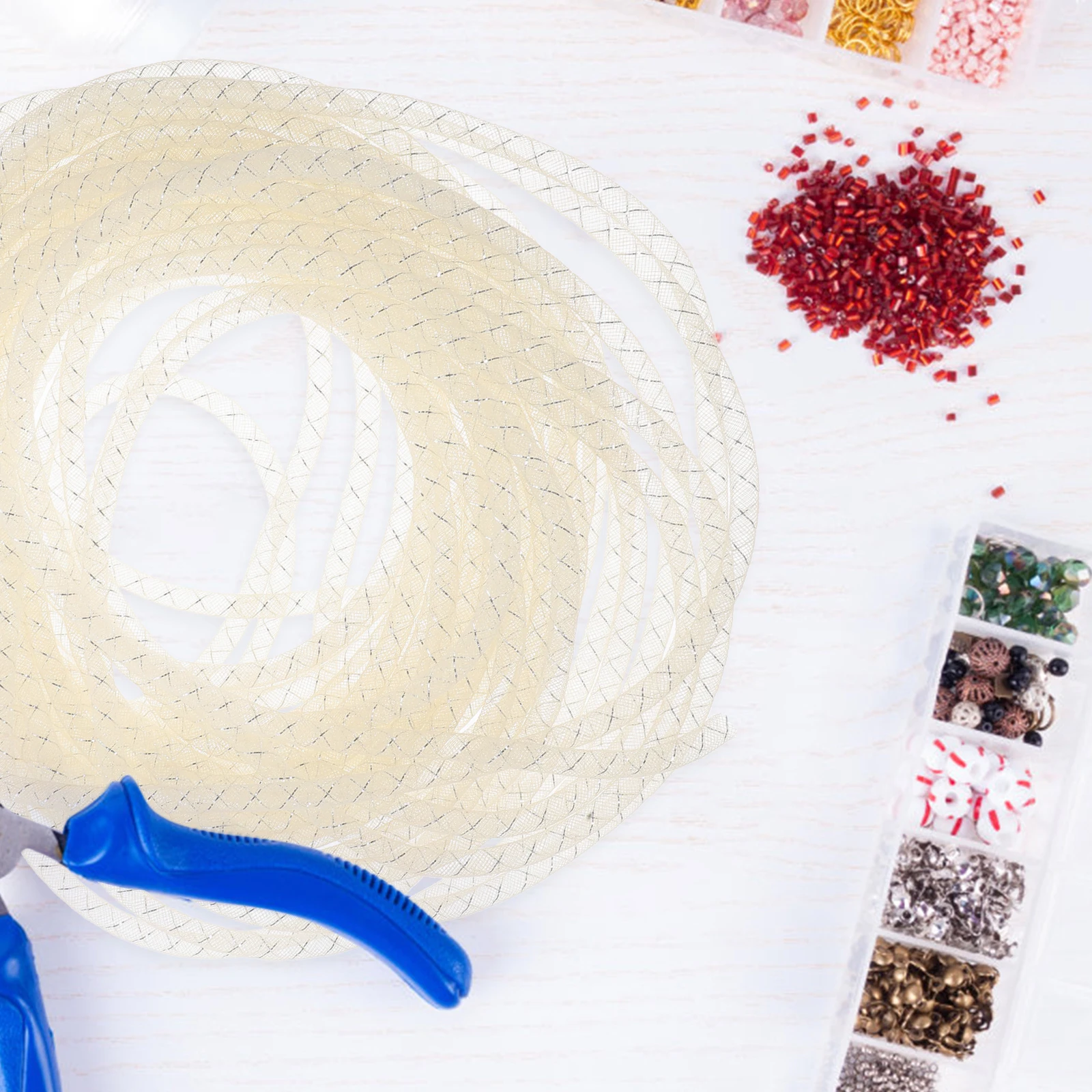 25m Crafts Mesh Yarn Cord Bracelet Headdress Necklace Making Premium Polyester Braid Tube Multifunctional String Gift Rope
25m Crafts Mesh Yarn Cord Bracelet Headdress Necklace Making Premium Polyester Braid Tube Multifunctional String Gift Rope