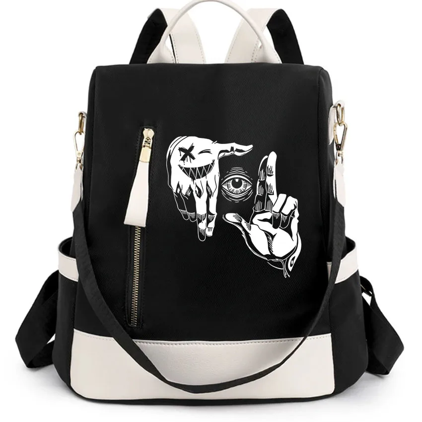 Женская модная сумка через плечо с принтом Gesture Eyes, многофункциональная дорожная сумка, подходящая для различных сценариев использования, рюкзак.
Женская модная сумка через плечо с принтом Gesture Eyes, многофункциональная дорожная сумка, подходящая для различных сценариев использования, рюкзак.