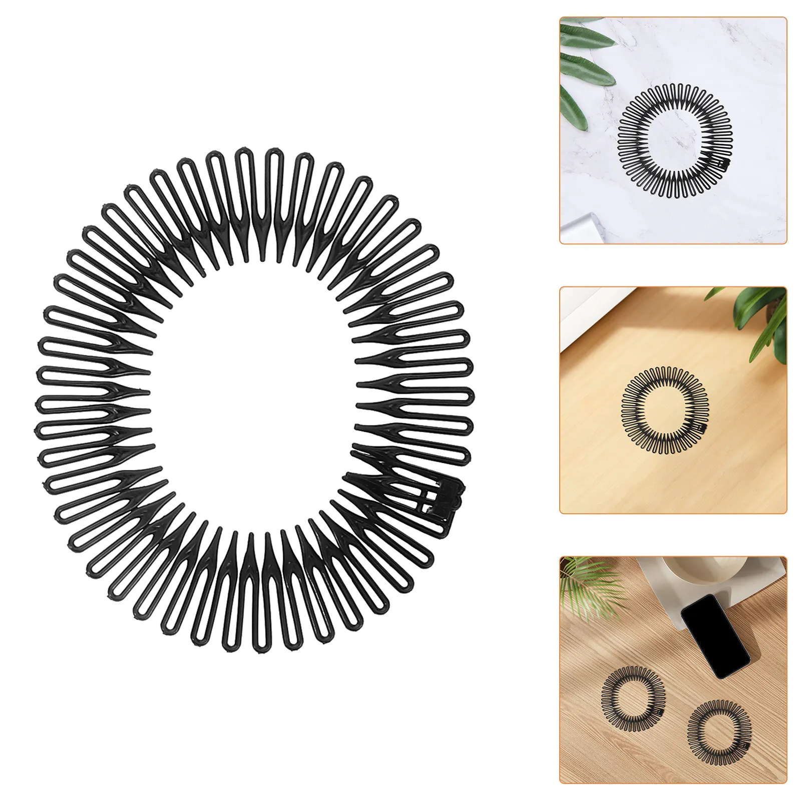 Black Flexible Spring Hair Comb Elastic Headband Hair Wrap Holder Styling Comb for Sport Washing Anti Breakage
Black Flexible Spring Hair Comb Elastic Headband Hair Wrap Holder Styling Comb for Sport Washing Anti Breakage