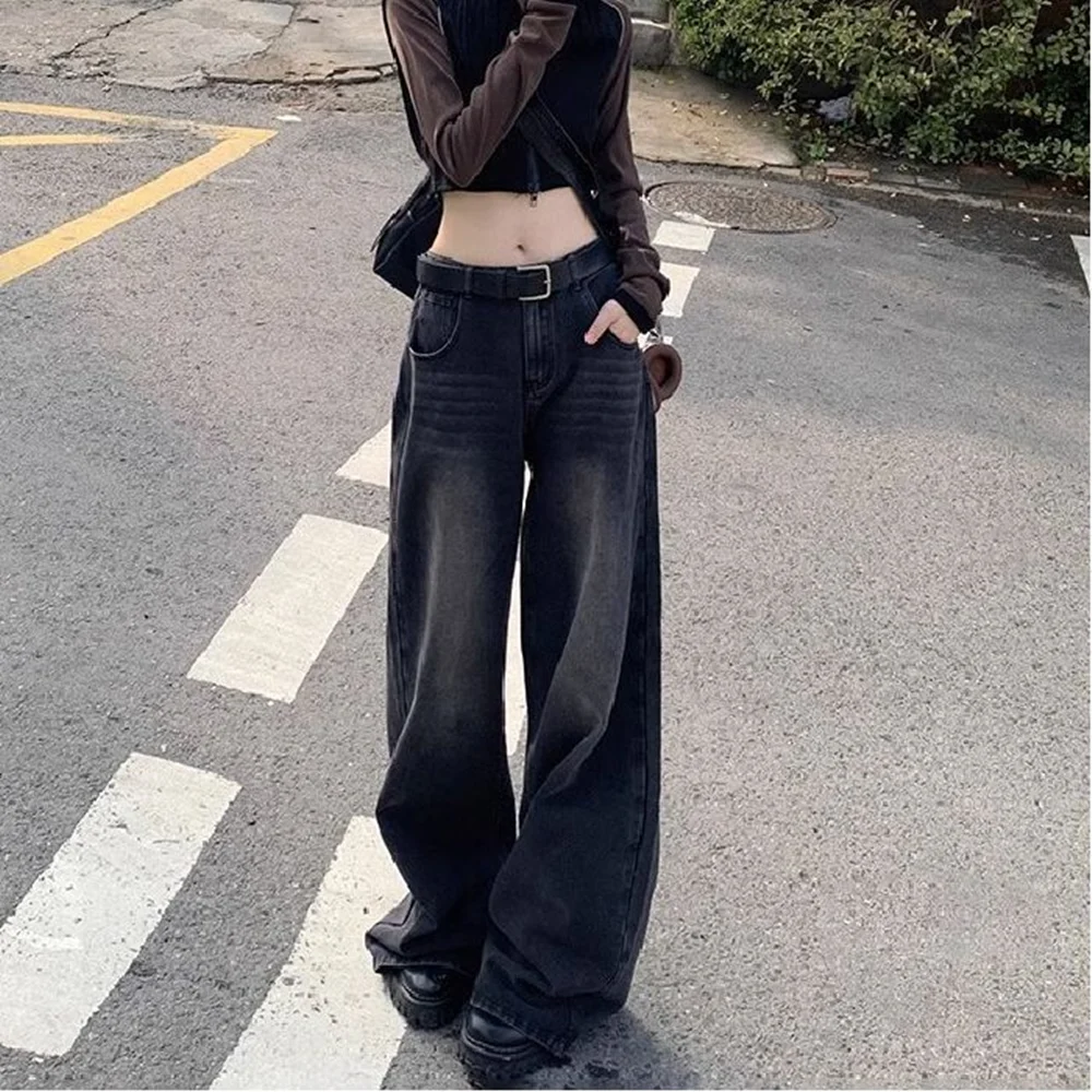 2025 Spring and Autumn New Black and Grey Straight Tube Slimming Jeans for Women, Loose Wide Leg Floor Pants, American High Wais
2025 Spring and Autumn New Black and Grey Straight Tube Slimming Jeans for Women, Loose Wide Leg Floor Pants, American High Wais
