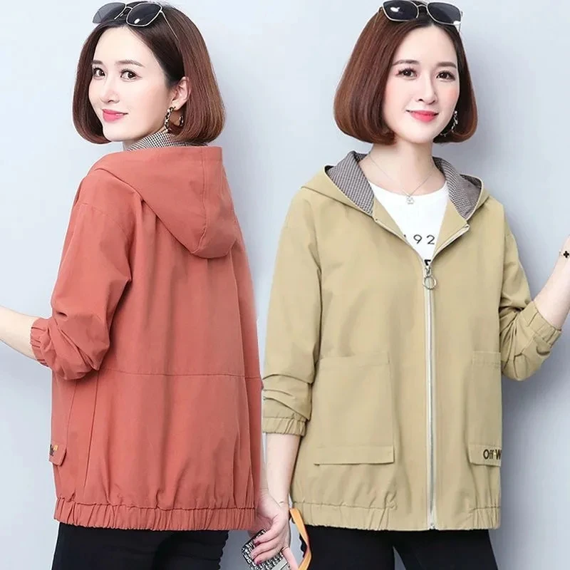 2025 Spring Autumn Women's New Temperament Korean Coat Casual Female Loose Plus Size Jacket Hooded Double Joker Overwear
2025 Spring Autumn Women's New Temperament Korean Coat Casual Female Loose Plus Size Jacket Hooded Double Joker Overwear