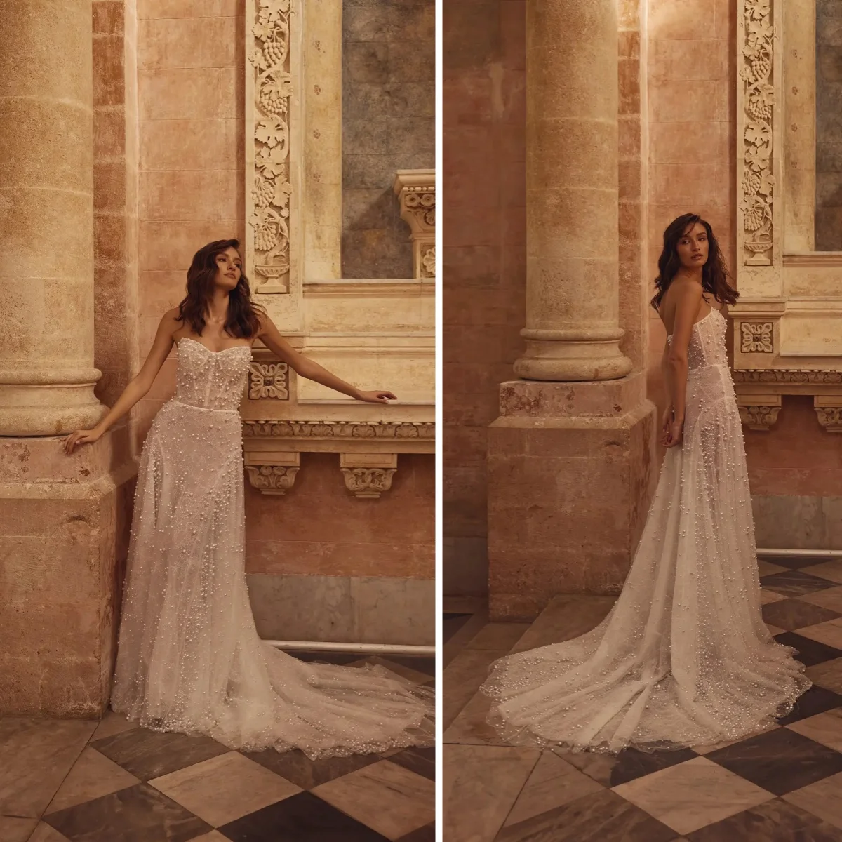Shinny Pearls Wedding Dress Sweetheart Floor-length Lace Sweep Train Bridal Gowns Customized Strapless Elegant Dresses For Bride
Shinny Pearls Wedding Dress Sweetheart Floor-length Lace Sweep Train Bridal Gowns Customized Strapless Elegant Dresses For Bride