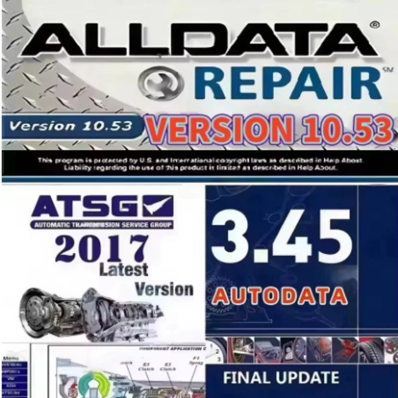 Программное обеспечение для авторемонта Alldata 10.53 + Autodata 3.45 + ATSG 2017, программное обеспечение для технического обслуживания автомобилей, установка для автодиагностики
Программное обеспечение для авторемонта Alldata 10.53 + Autodata 3.45 + ATSG 2017, программное обеспечение для технического обслуживания автомобилей, установка для автодиагностики