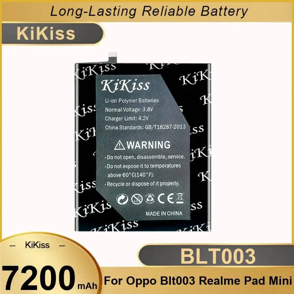 7200 мАч BLT003 Хорошая низкотемпературная батарея для планшета Oppo Realme Pad Mini RMP2105, долговечная
7200 мАч BLT003 Хорошая низкотемпературная батарея для планшета Oppo Realme Pad Mini RMP2105, долговечная