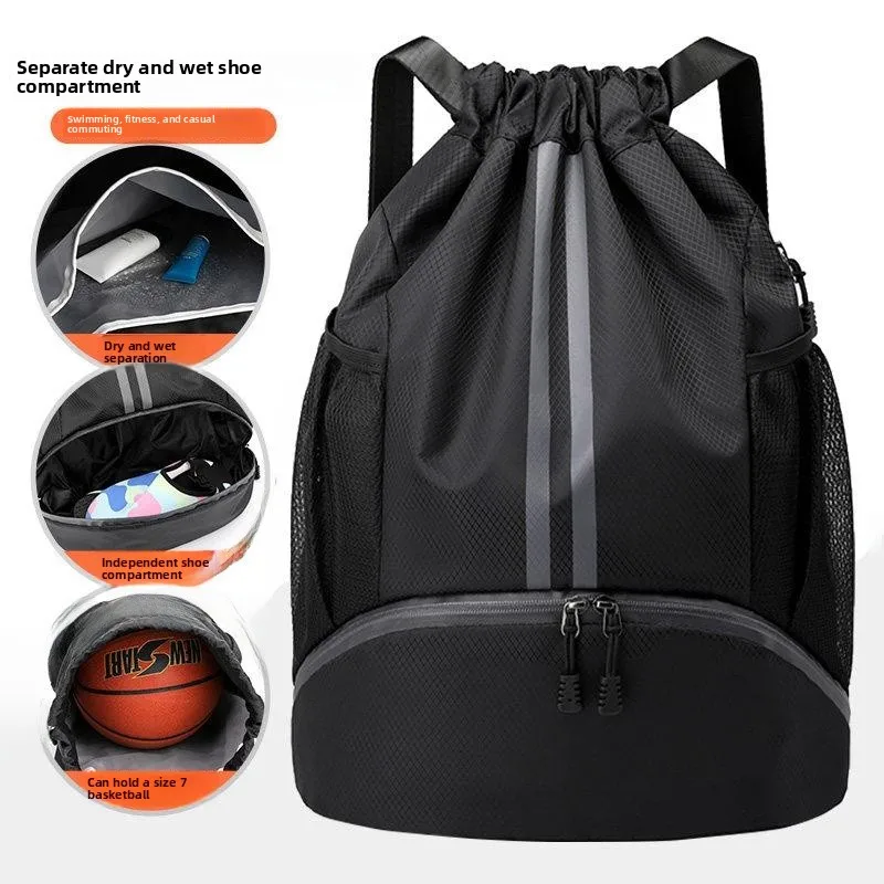 Outdoor Dry Wet Separation Storage Bag Basketball Bag Swimming Suit Cord Drawstring Fitness Training Backpack Sports Bag
Outdoor Dry Wet Separation Storage Bag Basketball Bag Swimming Suit Cord Drawstring Fitness Training Backpack Sports Bag
