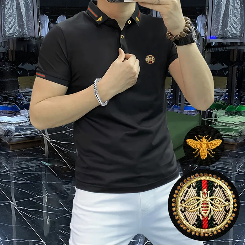 Men's Luxury Polo Shirt Summer Business Fashion Bee Embroidery Short Sleeved Slim T-shirt High-quality Trend Man Clothing
Men's Luxury Polo Shirt Summer Business Fashion Bee Embroidery Short Sleeved Slim T-shirt High-quality Trend Man Clothing