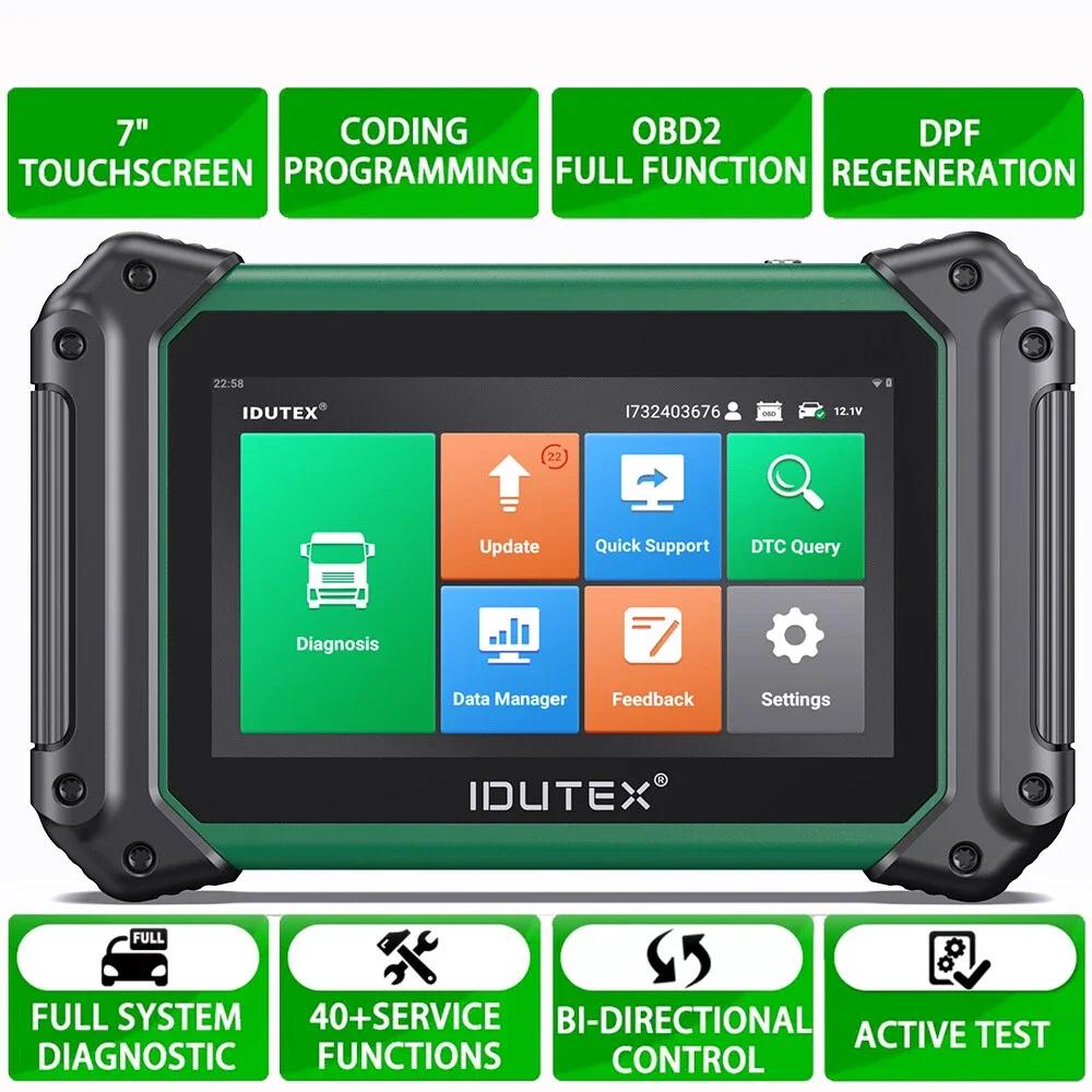 IDUTEX TS710 12 В 24 В Автомобильный сверхмощный сканер для грузовиков Двунаправленное сканирование Все системы DPF Регентный привод Тест Масло Дизель Дизель Диагностика
IDUTEX TS710 12 В 24 В Автомобильный сверхмощный сканер для грузовиков Двунаправленное сканирование Все системы DPF Регентный привод Тест Масло Дизель Дизель Диагностика
