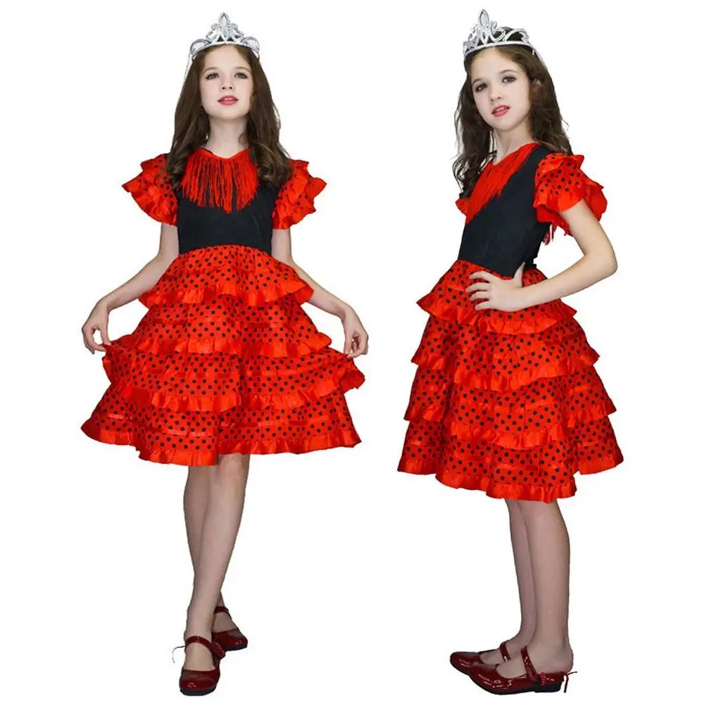 Fashion Tassel Spanish Dance Dress Short Sleeve Dot Design Gypsy Dress Traditional Classic Traditional Spanish Dress Carnival
Fashion Tassel Spanish Dance Dress Short Sleeve Dot Design Gypsy Dress Traditional Classic Traditional Spanish Dress Carnival