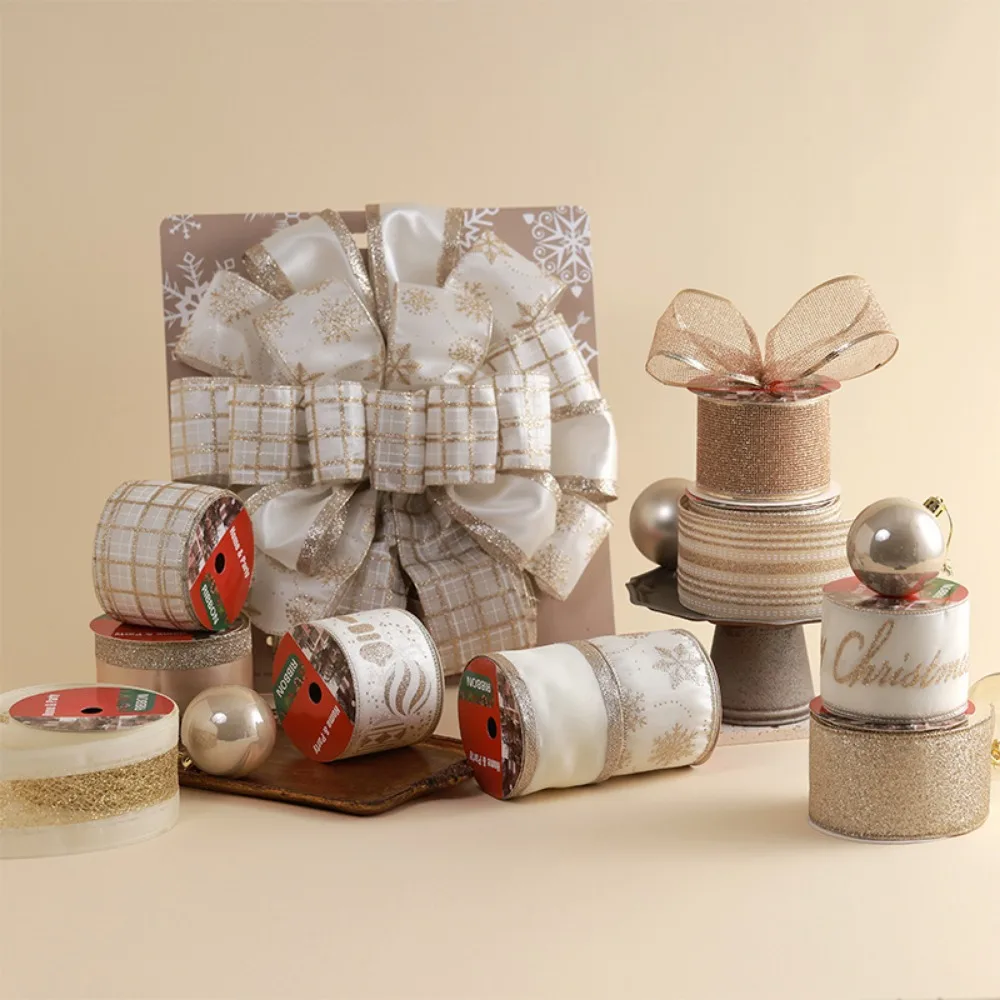 Champagne Gold Christmas Ribbons Imitation Hemp Material 10 Yards Bows Craft Decoration Wired Edge Weave Ribbon Gift Packaging
Champagne Gold Christmas Ribbons Imitation Hemp Material 10 Yards Bows Craft Decoration Wired Edge Weave Ribbon Gift Packaging