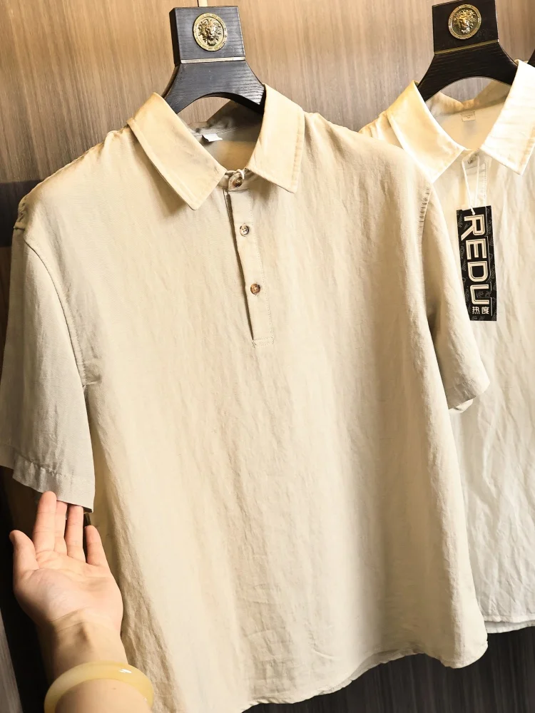 Linen Mix Half Open Collar Business Shirt for Men Skin-friendly Cool Summer Fashion Casual Standard Fit Short Sleeve Shirt
Linen Mix Half Open Collar Business Shirt for Men Skin-friendly Cool Summer Fashion Casual Standard Fit Short Sleeve Shirt