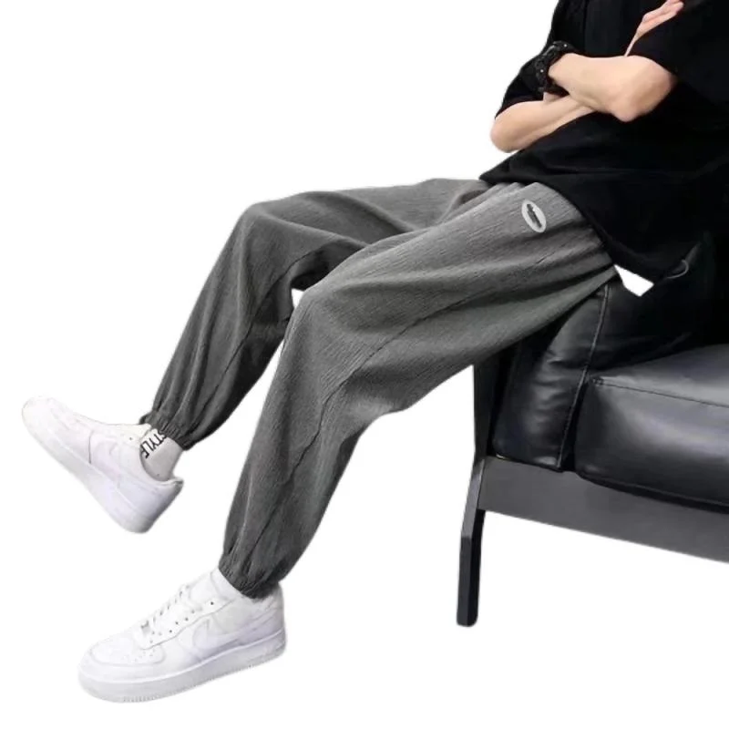 Linen Men's Summer Thin Loose Cuffed Sweatpants Trendy Ice Silk Spring Autumn Sports Long Pants Casual Straight Leg Trousers
Linen Men's Summer Thin Loose Cuffed Sweatpants Trendy Ice Silk Spring Autumn Sports Long Pants Casual Straight Leg Trousers