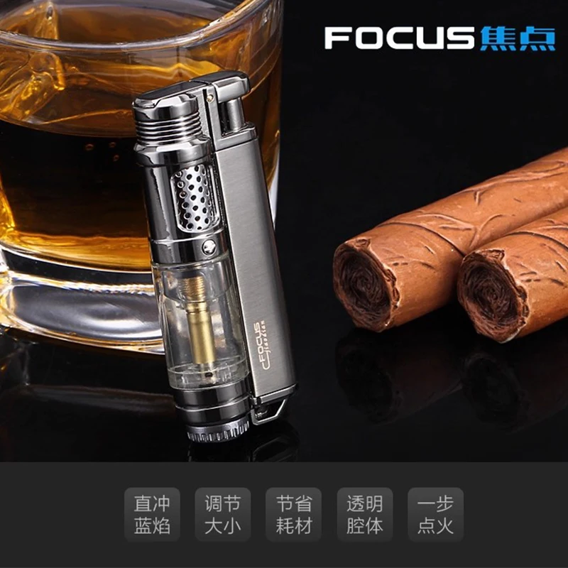 Visible Gas Window Flashlight Cigar Lighter Jet Butane Metal Turbo Windproof Lighter Portable Airbrush 1300C Men's Gadget
Visible Gas Window Flashlight Cigar Lighter Jet Butane Metal Turbo Windproof Lighter Portable Airbrush 1300C Men's Gadget