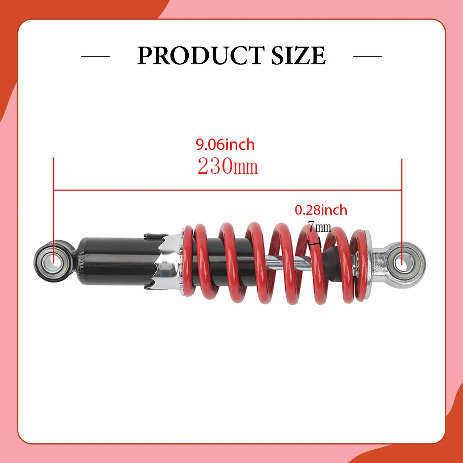 Motorcycle Shock Absorber 230mm,Shock Damper Spare Universal Easy to Install Repair Shocks Absorption for Beach Buggies
Motorcycle Shock Absorber 230mm,Shock Damper Spare Universal Easy to Install Repair Shocks Absorption for Beach Buggies