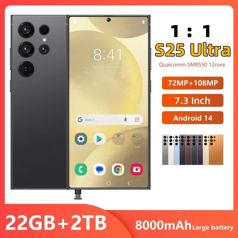 HOT 2025 new S25 Ultra original intelligent 5G dual card dual standby Android 14 system global version phones 8000mAh battery
HOT 2025 new S25 Ultra original intelligent 5G dual card dual standby Android 14 system global version phones 8000mAh battery