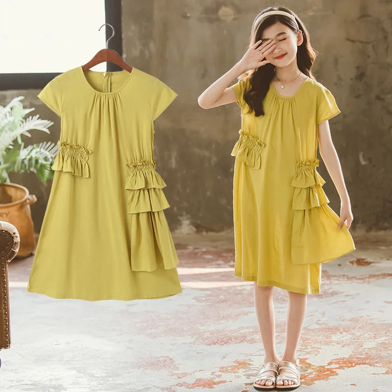 Korea Summer Junior Girl One-piece Dress Children Girl Round Necked Pleated Dress School Girl Sweet Dress Elegant Dress For Girl
Korea Summer Junior Girl One-piece Dress Children Girl Round Necked Pleated Dress School Girl Sweet Dress Elegant Dress For Girl