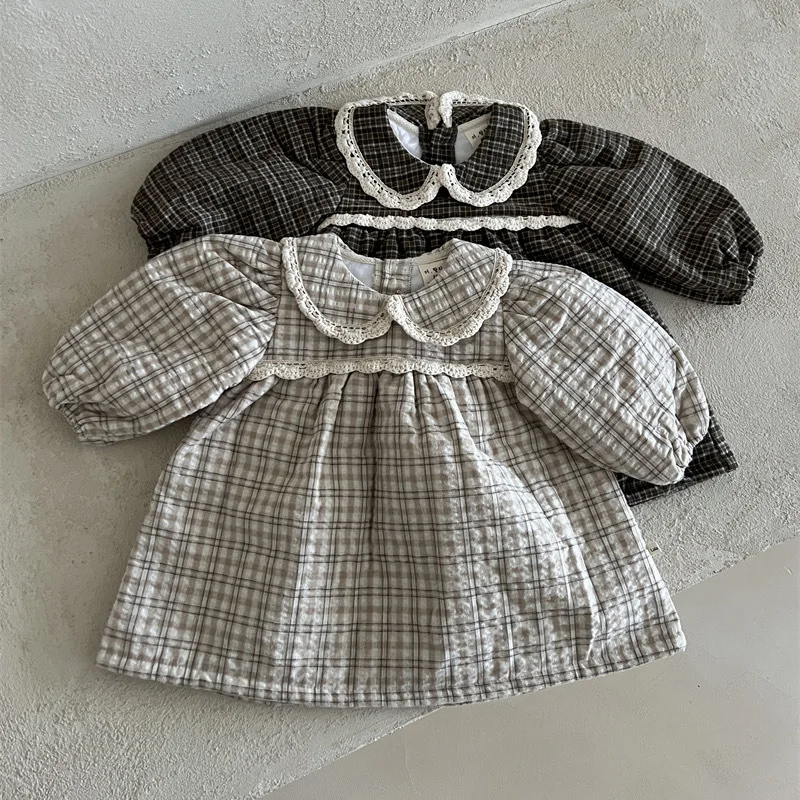 2024 Winter New Baby Girls Cute Peter Pan Collar Plaid Dress Plus Velvet Thick Infant Warm Padded Dress Toddler Casual Dress
2024 Winter New Baby Girls Cute Peter Pan Collar Plaid Dress Plus Velvet Thick Infant Warm Padded Dress Toddler Casual Dress