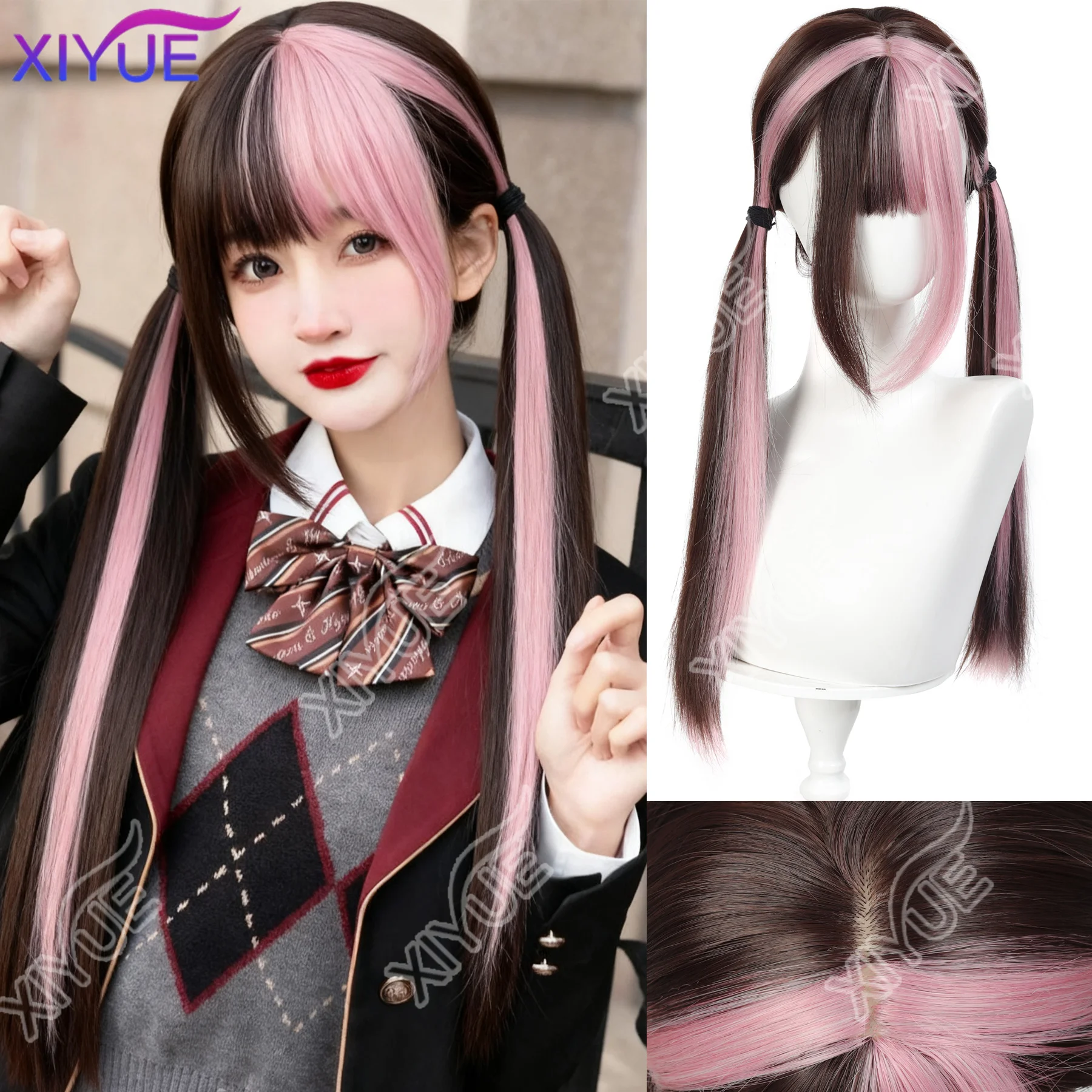 XY Highlight Pink Synthetic Lolita Double Ponytail Wig Straight Hair Wig with Bangs Suitable for Women Halloween Christmas Wear
XY Highlight Pink Synthetic Lolita Double Ponytail Wig Straight Hair Wig with Bangs Suitable for Women Halloween Christmas Wear