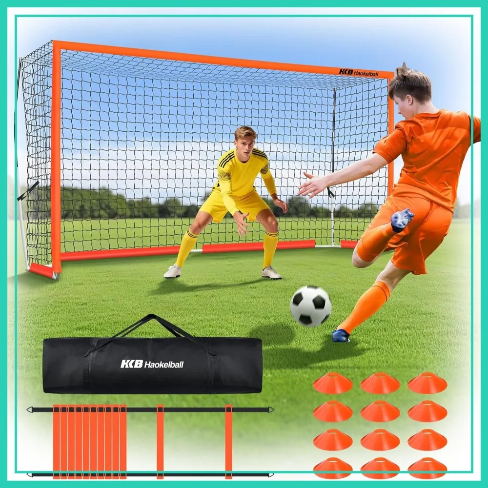 Portable Soccer Goal 12x6 FT Backyard Net with Metal Post Training Equipment Cones Ladder Stakes Bag
Portable Soccer Goal 12x6 FT Backyard Net with Metal Post Training Equipment Cones Ladder Stakes Bag