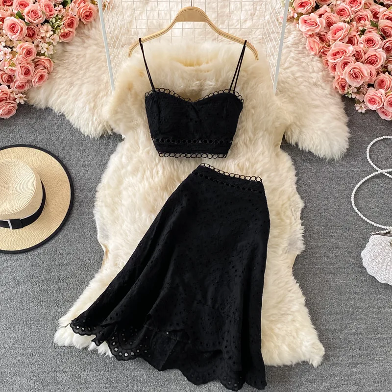 Beach Style Dress Sets Women Backless Single-breasted High Waist Tank + Hollow Ruffled Fishtail Zipper Bust Skirt Dropshipping
Beach Style Dress Sets Women Backless Single-breasted High Waist Tank + Hollow Ruffled Fishtail Zipper Bust Skirt Dropshipping
