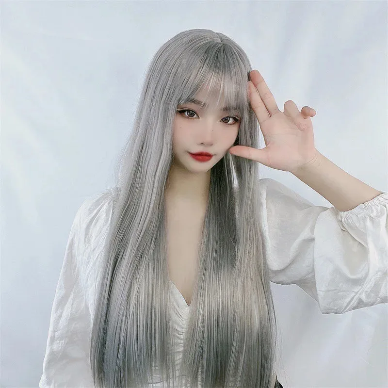 Gray Bangs Long Straight Hair Wig Universal cos Imitation Long Hair Wig Women's Wig
Gray Bangs Long Straight Hair Wig Universal cos Imitation Long Hair Wig Women's Wig