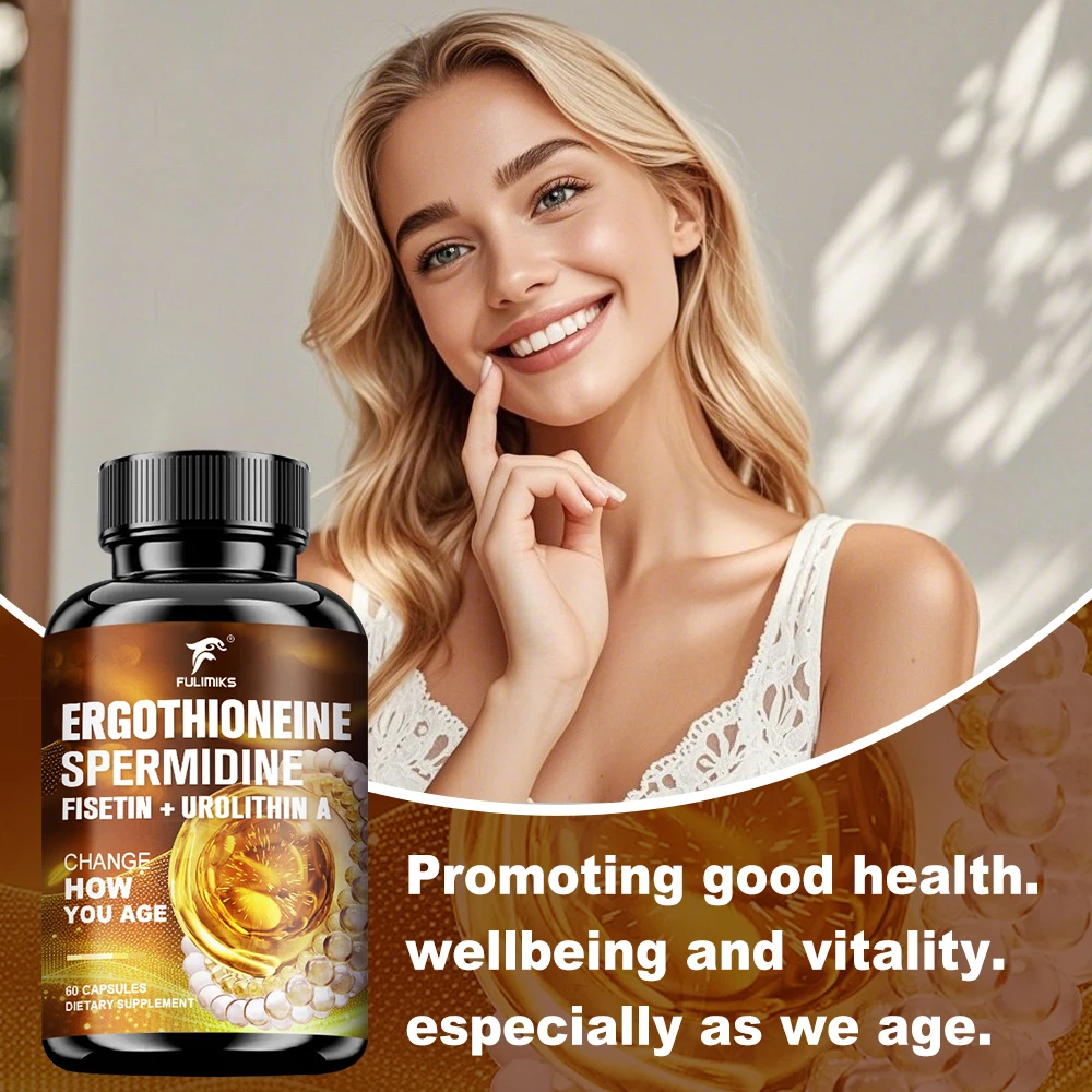 Ergothioneine Spermidine Capsules, Fisetin Urolithin A Resveratrol PQQ, Anti Aging Skin Vitality & Daily Cellular Energy Support
Ergothioneine Spermidine Capsules, Fisetin Urolithin A Resveratrol PQQ, Anti Aging Skin Vitality & Daily Cellular Energy Support