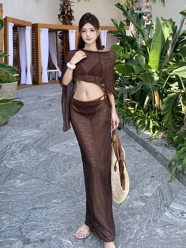 American Retro Spicy Girl Style Four-Piece Bikini Set Women's Long Dress Holiday Slimming Separate Swimwear Polyester Material
American Retro Spicy Girl Style Four-Piece Bikini Set Women's Long Dress Holiday Slimming Separate Swimwear Polyester Material