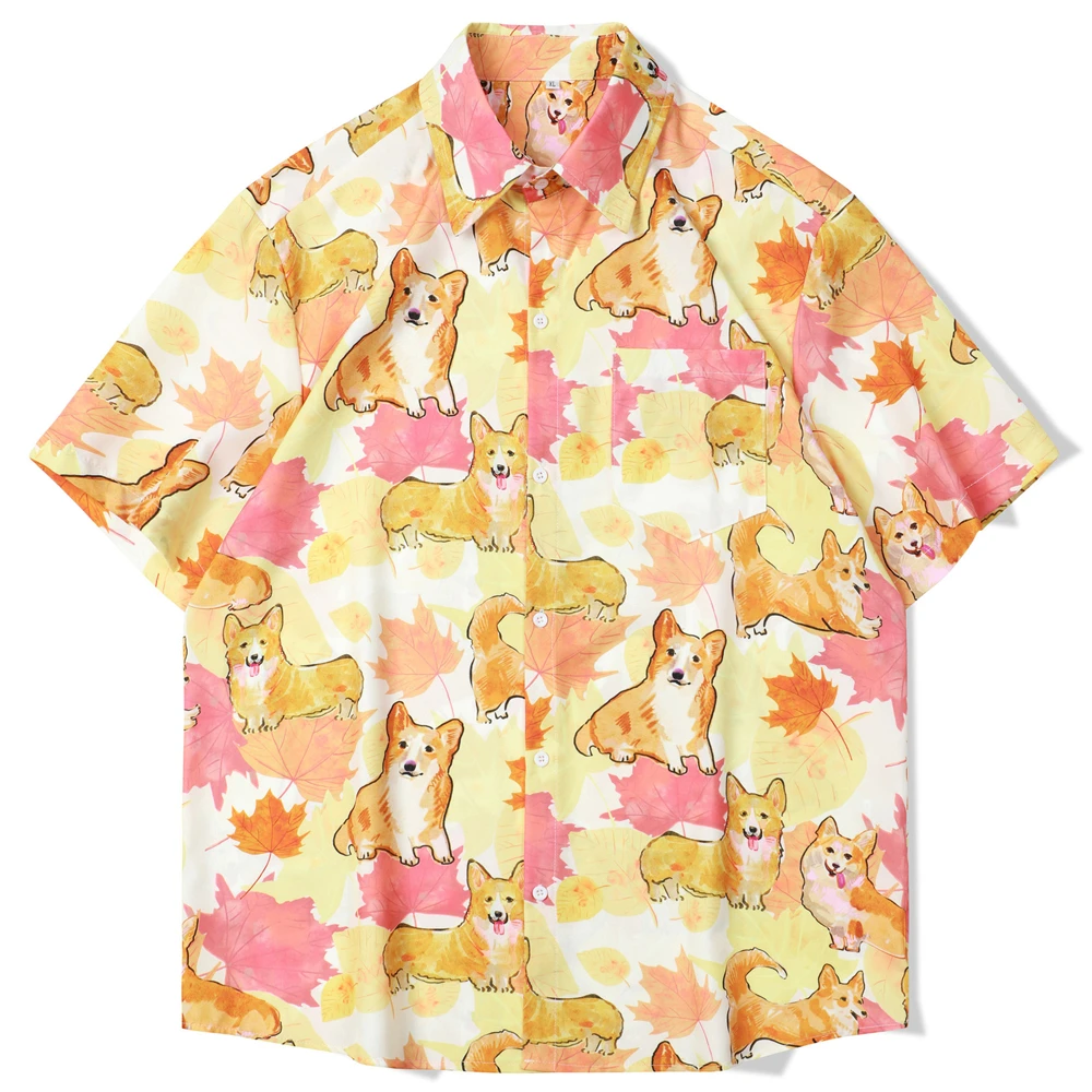 Mens Hawaiian Cute Dog Print Shirts Harajuku Summer Fashion Short Sleeve Button Casual Beach Vacation Shirt
Mens Hawaiian Cute Dog Print Shirts Harajuku Summer Fashion Short Sleeve Button Casual Beach Vacation Shirt