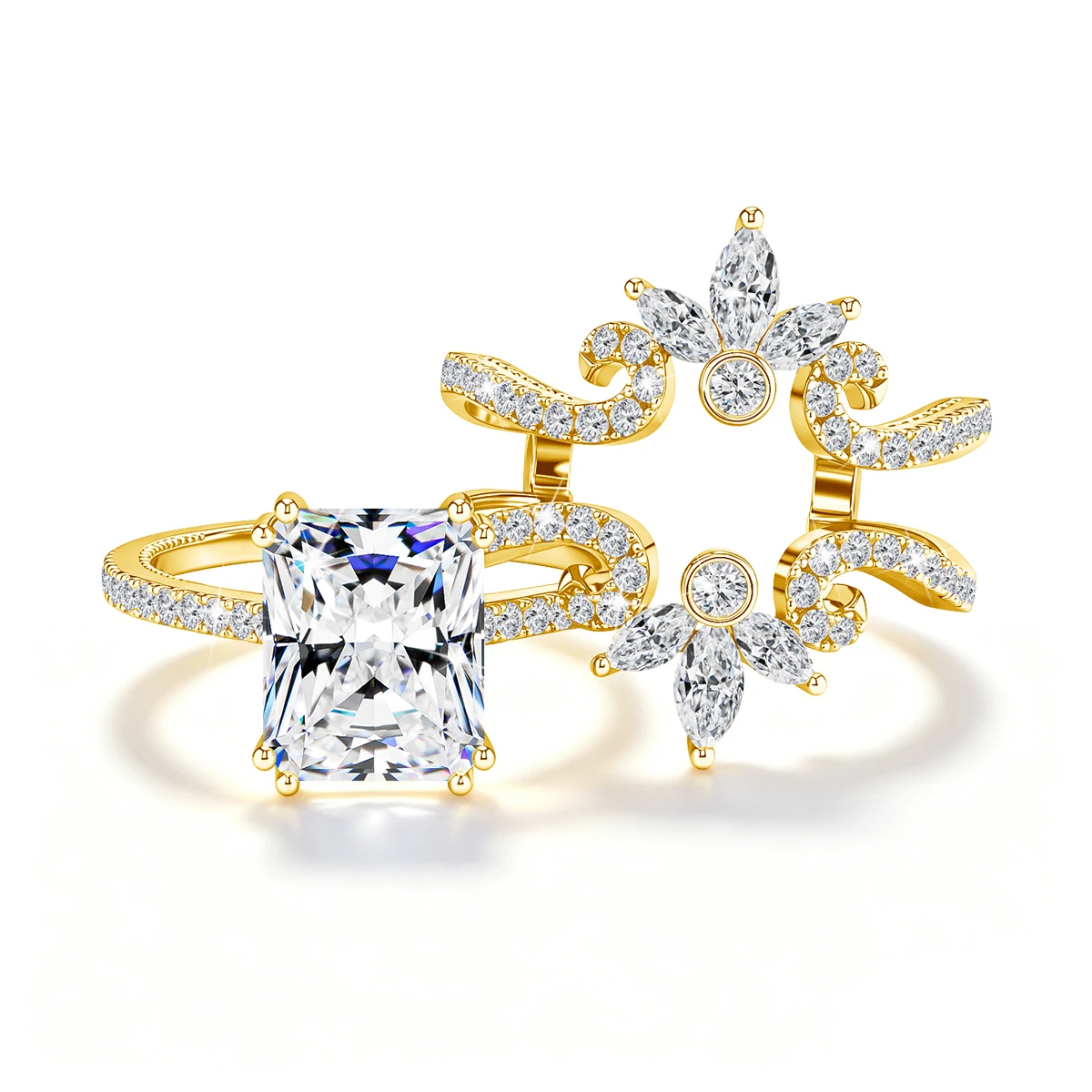Luxury 4 Ct Radiant Cut Moissanite Ring for Women 925 Sterling Silver Gold Plated Brilliant Starburst Halo Engagement Wedding
Luxury 4 Ct Radiant Cut Moissanite Ring for Women 925 Sterling Silver Gold Plated Brilliant Starburst Halo Engagement Wedding