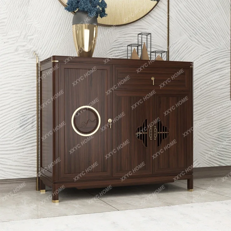 New Chinese-style solid wood dining side cabinet entry ebony entrance locker decorative storage cabinet narrow style
New Chinese-style solid wood dining side cabinet entry ebony entrance locker decorative storage cabinet narrow style
