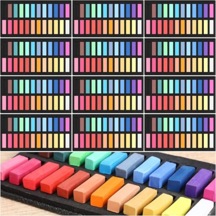 288 Pcs Soft Chalk Pastels Set of 24 Colors Bulk 1.18 Inches Square Dry Artist Chalk Pastel Sticks for Office Art Drawing Paint
288 Pcs Soft Chalk Pastels Set of 24 Colors Bulk 1.18 Inches Square Dry Artist Chalk Pastel Sticks for Office Art Drawing Paint