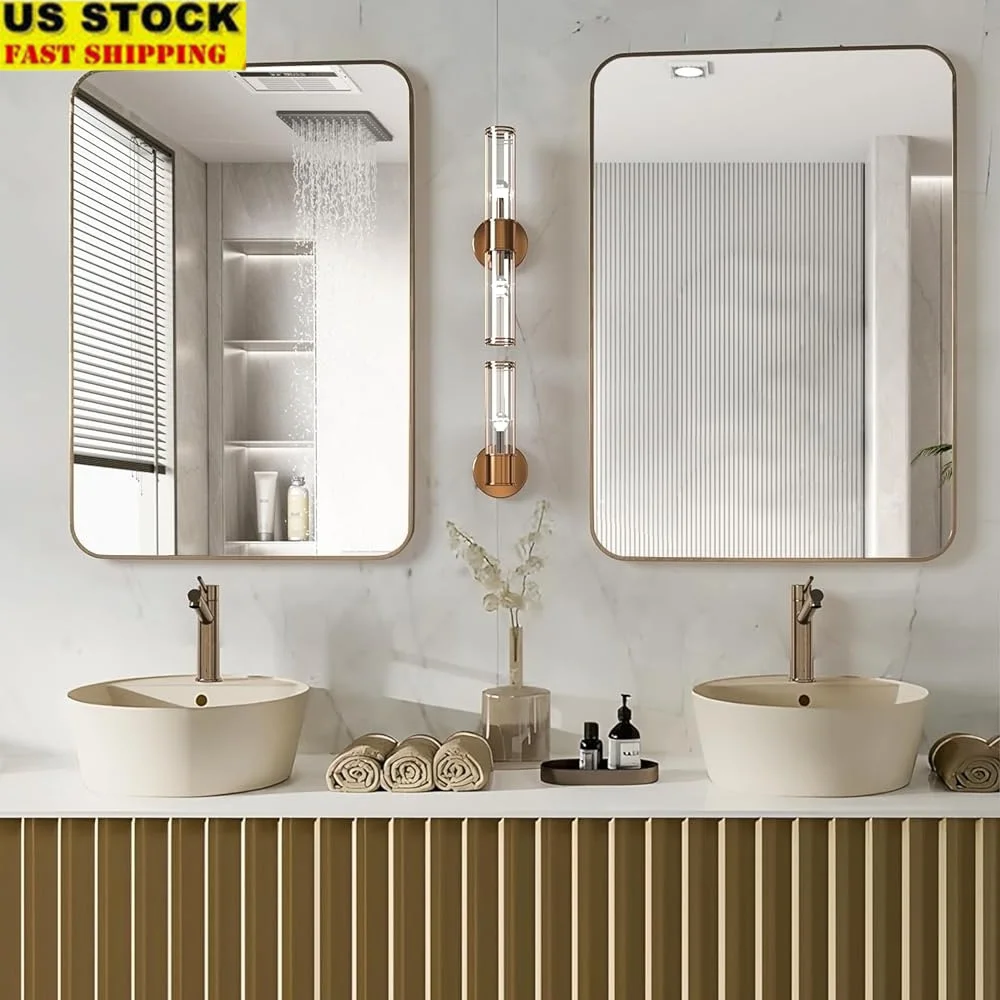 2-Pack 20x28 Inch Wall Mirror Aluminum Frame Rounded Corner Bathroom Dressing Room Decorative Hanging Mirror Home Use
2-Pack 20x28 Inch Wall Mirror Aluminum Frame Rounded Corner Bathroom Dressing Room Decorative Hanging Mirror Home Use