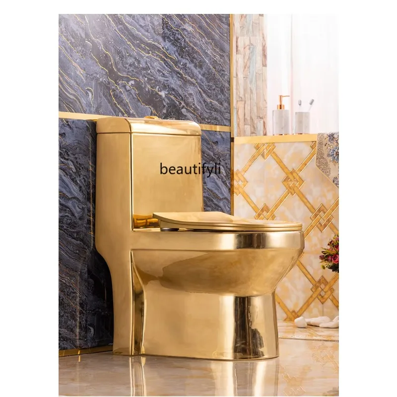 European Style New Luxury gold Artistic Toilet Household Flush Full gold Toilet Seat Bathroom
European Style New Luxury gold Artistic Toilet Household Flush Full gold Toilet Seat Bathroom