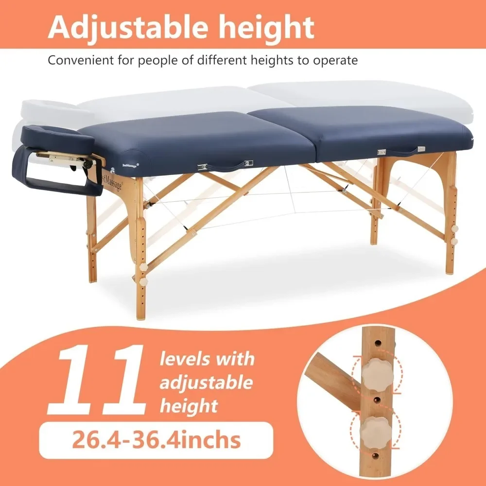 Massage Bed, 72" L 30" W 3.5" THK Portable Massage Table, Lash Bed 2 Folding Heigh Adjustable PU Leather Spa Table w/Oxford Bag
Massage Bed, 72" L 30" W 3.5" THK Portable Massage Table, Lash Bed 2 Folding Heigh Adjustable PU Leather Spa Table w/Oxford Bag