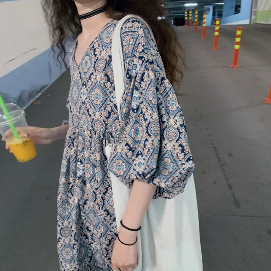 【New style】Salt fried street large size women's dress fat mm French tea break long dress slightly fat ethnic dress floral dress
【New style】Salt fried street large size women's dress fat mm French tea break long dress slightly fat ethnic dress floral dress