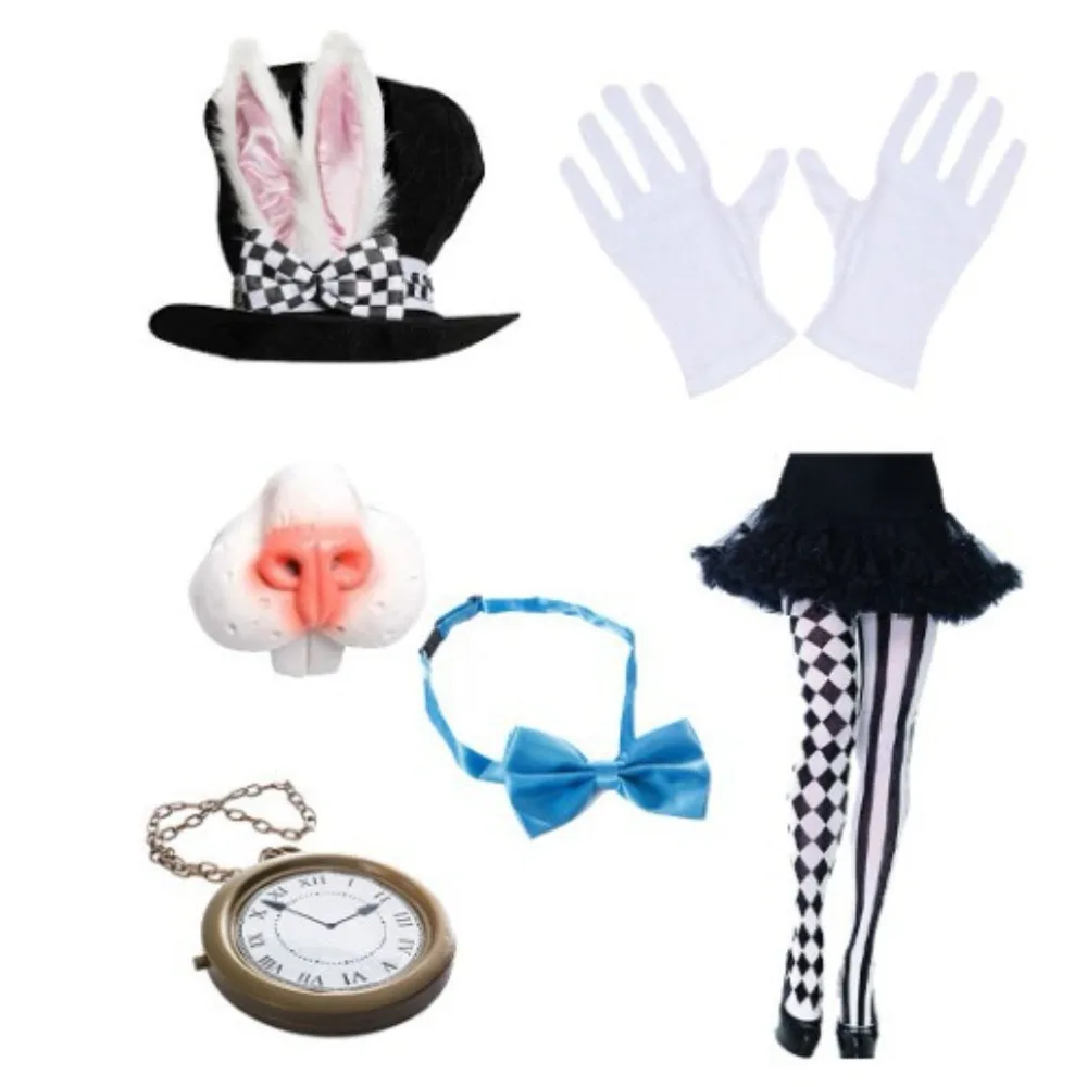 Rabbit Ear Hat Pocket Watch Stocking Bow Tie Nose Set Easter Day Halloween White Rabbit Hat Alice Wonderland Cosplay
Rabbit Ear Hat Pocket Watch Stocking Bow Tie Nose Set Easter Day Halloween White Rabbit Hat Alice Wonderland Cosplay