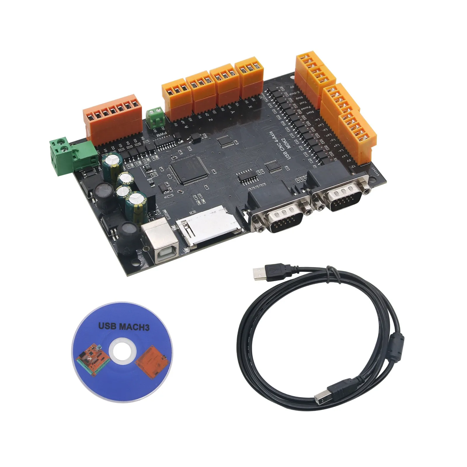MDK2 USB CNC Breakout Board 100KHz 4-Axis Stepper Motor Controller SD Card Interface MPG Interface
MDK2 USB CNC Breakout Board 100KHz 4-Axis Stepper Motor Controller SD Card Interface MPG Interface