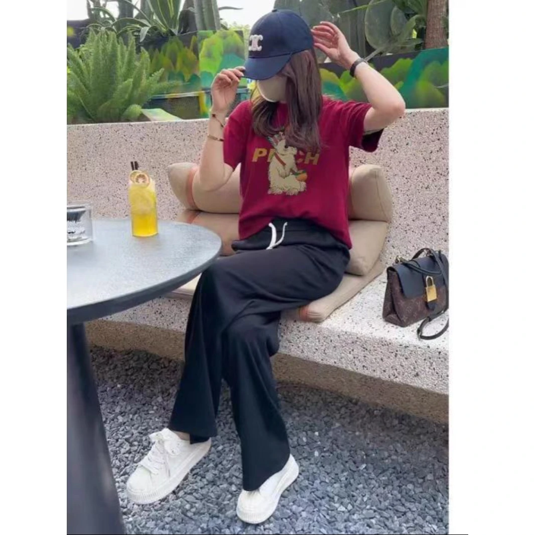 Casual Sportswear Set Women Summer 2026 New College Style Sweet Rabbit Short Sleeve Long Pants Anti-Aging Two-Piece Set
Casual Sportswear Set Women Summer 2026 New College Style Sweet Rabbit Short Sleeve Long Pants Anti-Aging Two-Piece Set