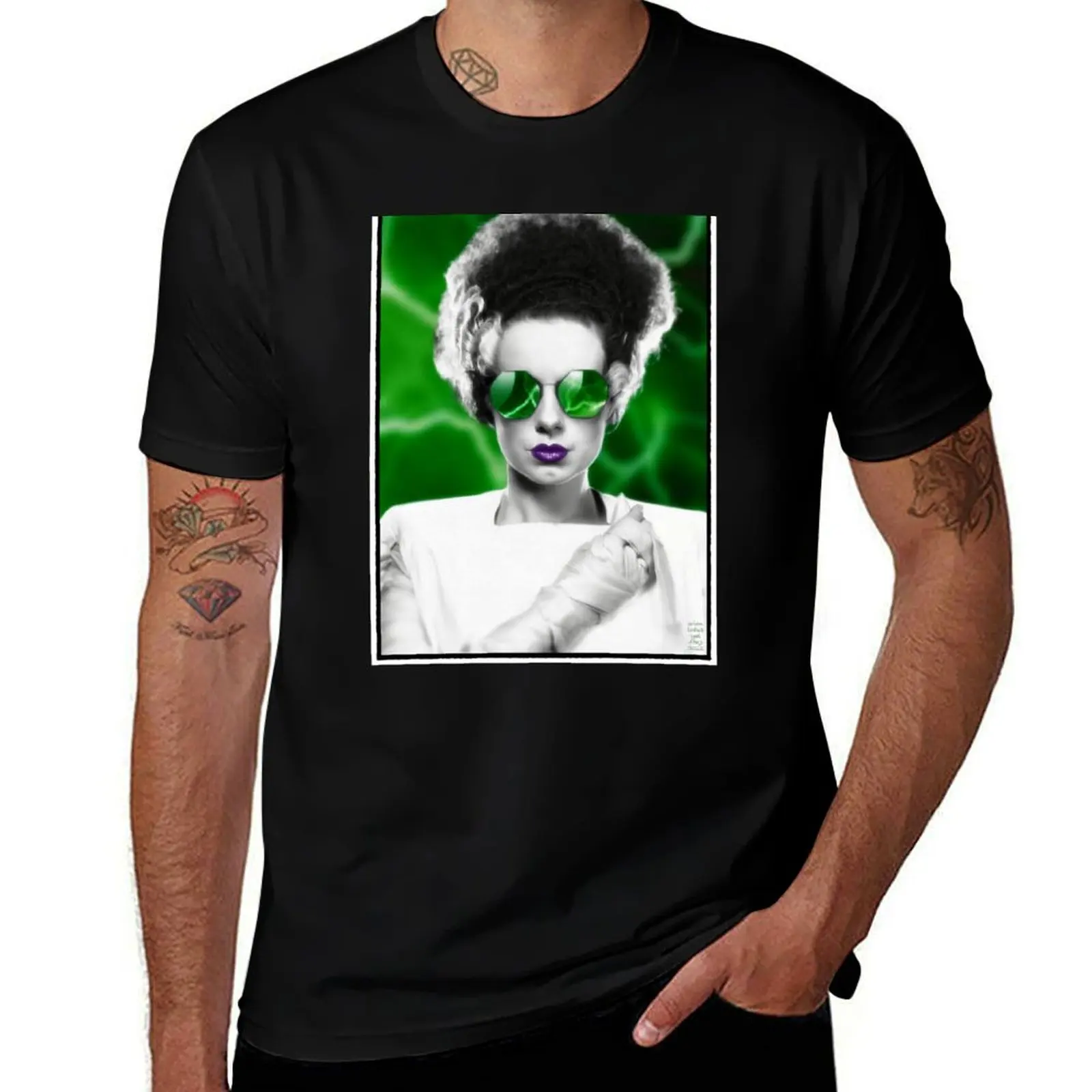 Green Lightning Bride of Frankenstein with Sunglasses T-Shirt black cotton t-shirt plain for man package man t shirt cotton
Green Lightning Bride of Frankenstein with Sunglasses T-Shirt black cotton t-shirt plain for man package man t shirt cotton