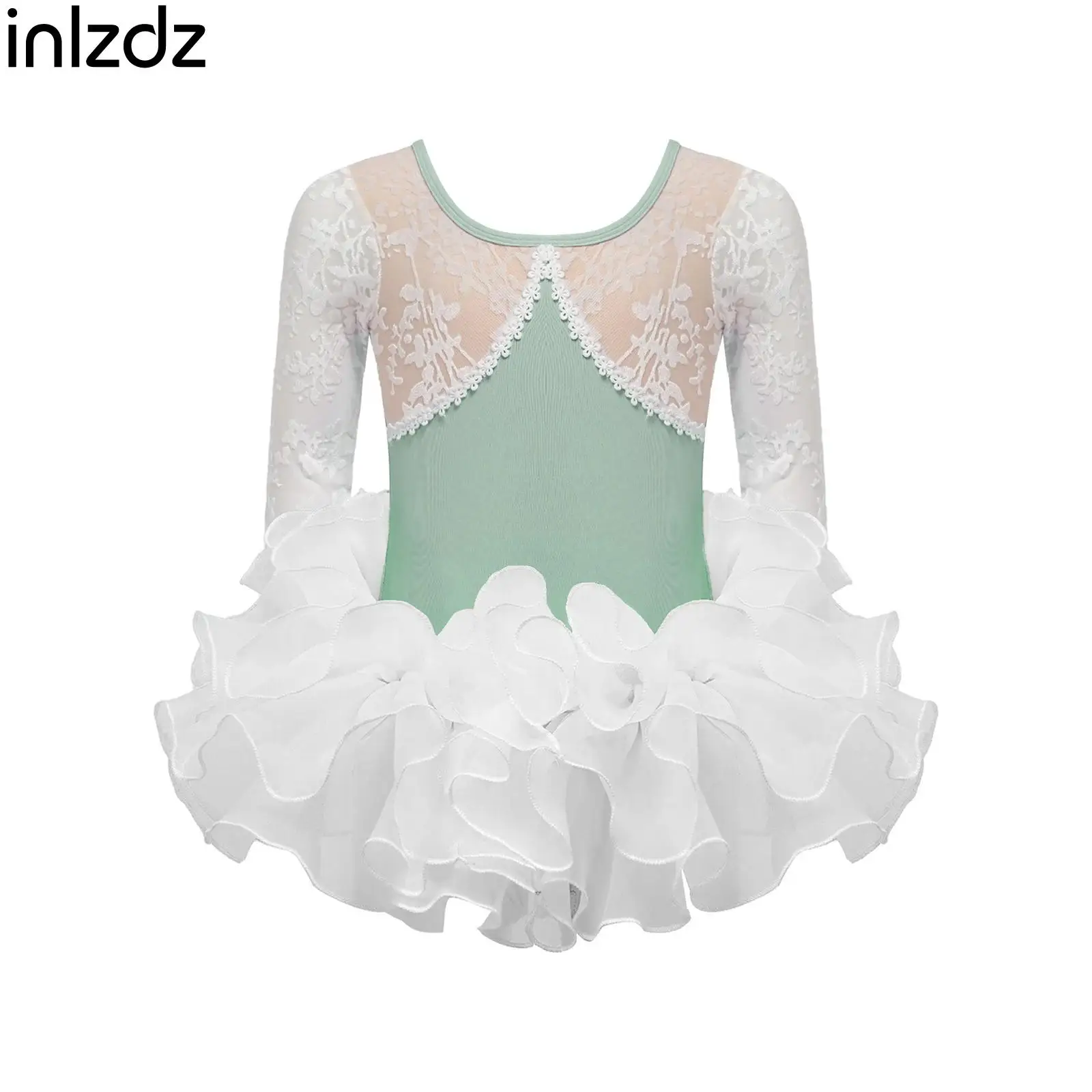 Kids Girl Ballet Dance Performance Outfit Long Sleeve Lace Trim Mesh Jacquard Leotard with Layered Skirt Set Ballerina Dancewear
Kids Girl Ballet Dance Performance Outfit Long Sleeve Lace Trim Mesh Jacquard Leotard with Layered Skirt Set Ballerina Dancewear
