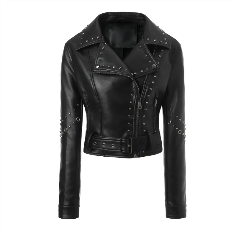 Regular Fit Black Leather Jacket Women High Street Moto Biker Jacket Autumn Windbreaker Punk Rivet Bomber Jacket Women Clothes
Regular Fit Black Leather Jacket Women High Street Moto Biker Jacket Autumn Windbreaker Punk Rivet Bomber Jacket Women Clothes