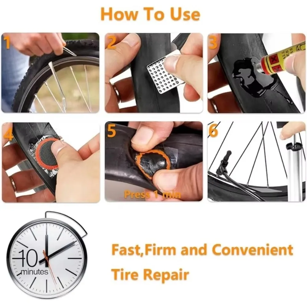 Vulcanizing Patches Bike Tire Repair Kit Metal Rasp DIY Inner Tube Puncture Patch Tire Patch Repair Tool Road Mountain Bicycle
Vulcanizing Patches Bike Tire Repair Kit Metal Rasp DIY Inner Tube Puncture Patch Tire Patch Repair Tool Road Mountain Bicycle