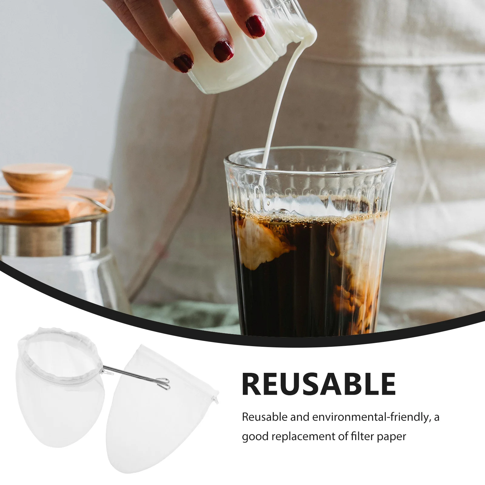 3Pcs Stainless Steel Handle Tea Filter Bag Reusable Cotton Coffee Strainer for Home Cafe Brewing Drip Milk Tea Accessories
3Pcs Stainless Steel Handle Tea Filter Bag Reusable Cotton Coffee Strainer for Home Cafe Brewing Drip Milk Tea Accessories