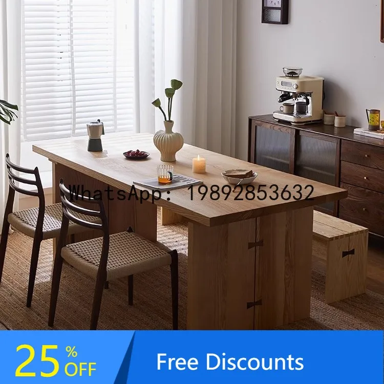 CZ White Ash Solid Wood Dining Table Double Combination Simple Tea Table Natural Wood Homestay Table 
CZ White Ash Solid Wood Dining Table Double Combination Simple Tea Table Natural Wood Homestay Table