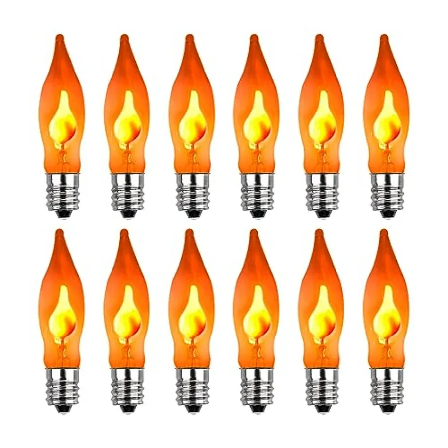 Christmas Flicker Flame Light Bulbs, 12 Pack C7 Flickering Light Bulb, 1W E12 Flame Candelabra Bulbs for Candle Chandelier Outd
Christmas Flicker Flame Light Bulbs, 12 Pack C7 Flickering Light Bulb, 1W E12 Flame Candelabra Bulbs for Candle Chandelier Outd