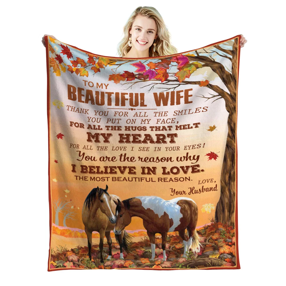 For Wif ethe blanket. Warm and Comfortable Soft Printed Couples Horse Personalized Blanket
For Wif ethe blanket. Warm and Comfortable Soft Printed Couples Horse Personalized Blanket