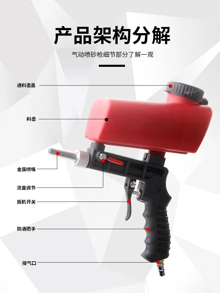 Hand-held sandblasting gun pneumatic small sandblasting machine backpack-type high-pressure sandblasting machine rust, oil and i
Hand-held sandblasting gun pneumatic small sandblasting machine backpack-type high-pressure sandblasting machine rust, oil and i
