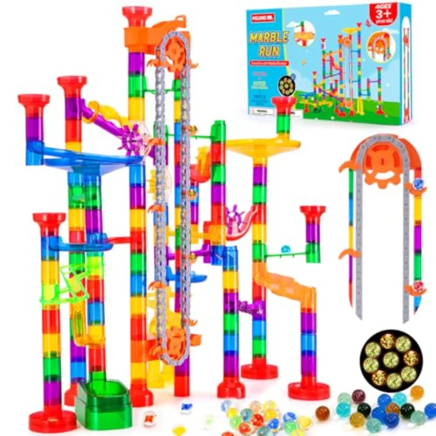 Marble Run, Construction Building Blocks Toys with 30 Glass Marbles and 30 Glow in The Dark Marbles, STEM Gifts for Boys and Gi
Marble Run, Construction Building Blocks Toys with 30 Glass Marbles and 30 Glow in The Dark Marbles, STEM Gifts for Boys and Gi